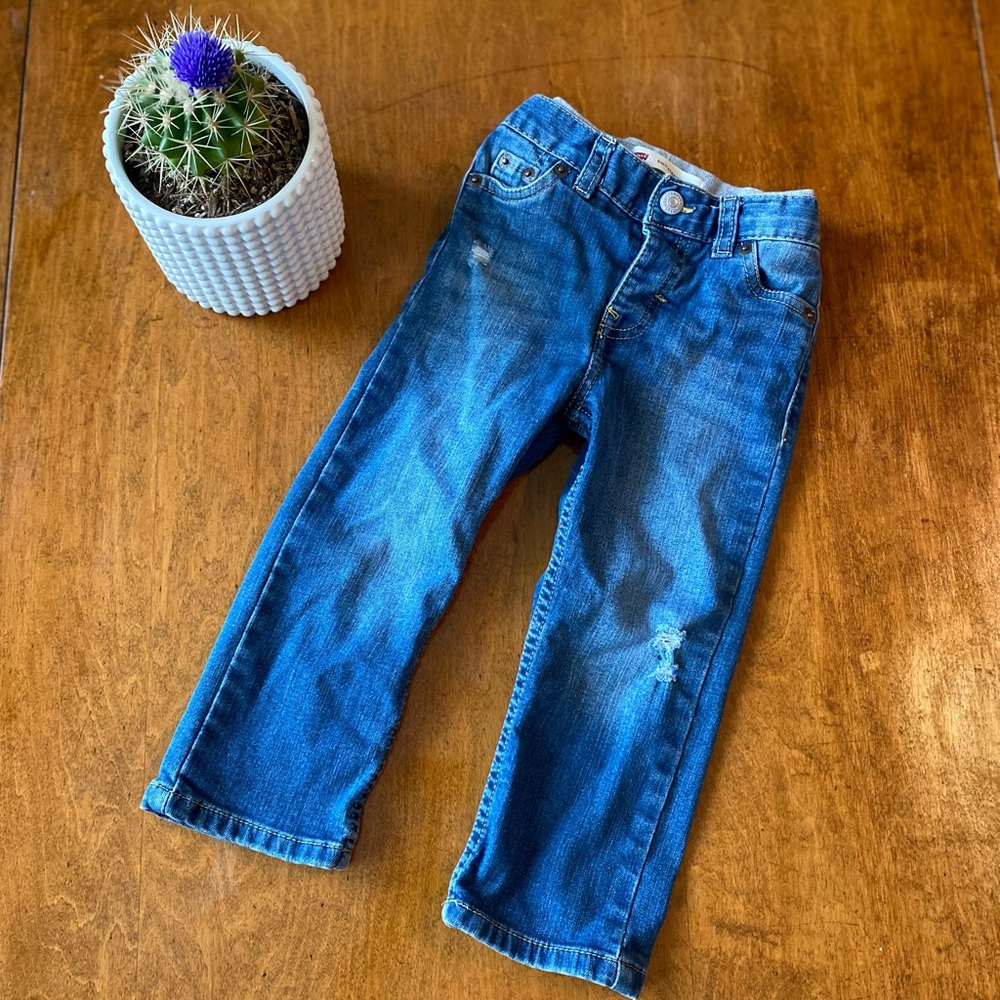 Levi’s 514 Boys 24M Straight Leg Jeans Medium Wash Denim Toddler Pants